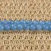 Pedras soltas de calcedônia natural, contas redondas de pedra natural de cristal, acessórios para joias de pulseira e colar DIY feitos à mão atacado