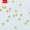 Cuentas de Posicionamiento Se Pueden Enganchar Planas para Fijar el Acabado DIY Hecho a Mano Color Dorado Chapado en Oro de 18K Conservador de Color 2mm Material para Accesorios de Joyería