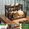 Escritorio Pequeño Nuevo Juego de Té Estilo Chino Olla de Arcilla Púrpura Estante de Almacenamiento Adorno Estante para Colocar Té Gabinete de Almacenamiento
