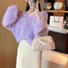 Gola Estilo Suave Tricô Solto para Mulheres Baixinhas, Outono e Inverno Preguiçosos Tricô Curto de Mohair Grosso de Lã Espessa