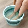 Balde para banho de pés com massagem dobrável para armazenamento com tampa com rolo para panturrilha banho de pés para casa dormitório cuidados com a saúde banheira de banho de pés