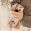 Outono e inverno novo cachecol de lã tricotado feminino estilo coreano all-match bordado cachecol de lã dachshund cachecol grosso e quente