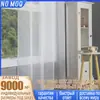 Cortinas de Tela Semi-Transparente de Hilo Dolly Más Vendidas de Amazon, Sencillas y de Lujo, con Barra y Diseño Perforado