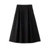 Roupa Formal Elegante, Naturalmente Amassada, Saia Respirável para Mulheres, Novo Estilo Primavera e Verão, Versão Versátil em Linha A, Saia de Comprimento Médio Emagrecedora, Seda de Gelo