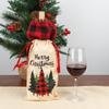 Nueva decoración navideña para botella de vino, funda de lino a cuadros, bolsa para el hogar, vacaciones, ambiente familiar, suministros de decoración
