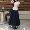 Conjunto Elegante e Moderno: Camisa Elegante de Manga Curta Lisa para Mulheres, Verão 2026, Conjunto Versátil de Duas Peças com Saia Emagrecedora