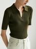 Suéter de Manga Corta con Cuello POLO SS STUDIO para Mujer, Ajustado, de Moda Simple, para Verano