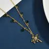 Venta Directa de Fábrica Personalizada Moda Cadena para Clavícula Collar con Colgante de Circonita Nuevo Diseño Calidad Ins Estilo Minimalista Europeo y Americano