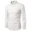 Camisas de Manga Larga para Hombre de Primavera y Otoño Casuales de Color Sólido Camisas Exteriores Sueltas para Hombre Tallas Grandes