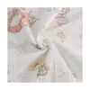 Tecido Crepe de Gaze de Algodão Estampado de Desenho Animado em Estoque Toalha de Banho para Bebê Toalha de Baba para Bebê Tecido Manta Atacado