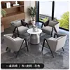 Mesa e Cadeiras Modernas para Escritório de Vendas Individual, Recepção de Balcão e Sofá-Cadeira para Reunião de Quarto de Pousada em Varanda Simples
