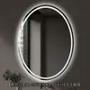 Espejo de baño inteligente de forma ovalada con retroiluminación LED, adecuado para baños de hotel; espejo de maquillaje antivaho; personalizable