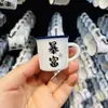 Taza de Vino de Bolsillo de Cerámica, Taza de Vino de Cerámica Extra Pequeña, Taza para el Pulgar, Mini Taza Retro Nostálgica con Asa