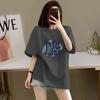 Camiseta de Manga Corta 100% Algodón Puro para Mujer 2026 Nuevo Verano Holgada Estampada de Media Manga Gama Alta Adelgazante Top Más Vendido