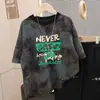 Camiseta Tie-Dye de Manga Curta Infantil, Top Estampado da Moda de Verão para Meninos, Solto, Respirável e Versátil, Roupa Tendência para Crianças Maiores
