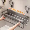 Prateleira de Armazenamento com Ventosa para Banheiro, Destacável, Montada na Parede sem Furos, para Parede de Banheiro, Vaso Sanitário e Lavatório