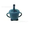 Taza de Aprendizaje para Bebés con Popote de Silicona Taza de Beber Agua con Tapa Antipolvo y Anticaídas Taza para Snacks de Silicona de Grado Alimenticio Punto Transfronterizo