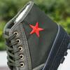 Sapatos de Algodão Estrela VermelhaSapatos de Liberação Acolchoados, Espessados e Forrados com Lã, Antiderrapantes, Quentes, Sapatos de Treinamento para Trabalho, Sapatos de Segurança, Sapatos de Construção, Sapatos de Algodão