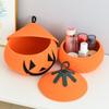 Cesta de Almacenamiento Tejida con Cuerda de Algodón Cubierta de Calabaza de Halloween Mesa de Sala de Estar Mesa de Centro Almacenamiento de Artículos Varios