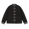 Transfronterizo 2025 Invierno Nuevo Estilo Chino Lana de Cordero Cuello Alto Botón Zhongshan Chaqueta Abrigo de Algodón Estilo Chino Antiguo