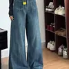 Jeans de Cor Sólida com Barra Reta para Mulheres, Novo Estilo de Primavera, Caimento Solto para Meninas Plus Size, Valoriza o Corpo em Formato de Pera, Calças de Barra Larga com Caimento Fluido