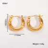 Amazon Wholesale Europeo y Americano Acero Inoxidable 18K Diseño Geométrico Hoja Hueca Pendientes de Alta Gama Personalizados No Alergénicos