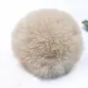Al por mayor en stock Bola de pelo de imitación de conejo Rex de 8 cm llavero colgante lindo para mujer bolso de coche teléfono móvil colgante de felpa