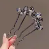 Herramienta Perezosa para Peinar el Cabello Hacedor de Moños Peine de Cuatro Dientes Pasador de Pelo Pinza para el Pelo de Inserción Inversa Pasador de Pelo en Forma de U Accesorio de Peinado para Mujeres