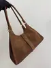 P Home 2025 Nuevo Bolso de Mano de Cuero Gamuza Primavera/Verano Capacidad Grande Hombro Único Cruzado Portátil Portabolsas 1Bg583