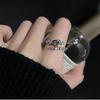 Anel de Três Peças Diamante Quadrado Branco Feminino ins Trendy Design Nicho Doce Cool Garota Quente Anel de Dedo Comida Anel Aberto Personalizado