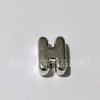 Acrílico Agujero Grande Cuentas Letras Plateadas Agujero Cruzado Letras DIY Bolsa Cadena de Teléfono Móvil Llavero Joyería Cuentas Sueltas