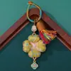 Fivela de Argola para Bolsa com Pingente de Trevo de Quatro Folhas Estilo Novo Song Jin, Decoração de Broche para Qipao e Hanfu, Pingente Pequeno de Trevo de Quatro Folhas Venda por Atacado