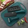 Conjunto de Facas de Cozinha de Aço Inoxidável, Faca de Frutas, Suplemento Alimentar, Faca de Cozinha Doméstica e Tábua de Corte, Conjunto Completo de Facas Dois-em-Um