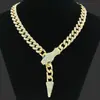 Estilo hip-hop europeo y americano para hombre, joyería popular transfronteriza, cadena cubana de diamantes completos, cabeza de serpiente, collar de tendencia para hombre, cadena para la clavícula