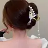 Flor de Arroz Lirio del Valle Borla Pinza Accesorios para el Cabello Parte Posterior de la Cabeza Cabello Pinza de Cabello Antigua Pinza de Cabello para Niños Pinza Tiburón Flor Accesorio para la Cabeza