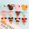 Accesorios de Resina de Helado, Conos de Mickey y Minnie, Materiales para Funda de Teléfono con Pegamento de Crema, Mini Crocs