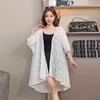 Cardigan de renda de verão com proteção solar feminino de comprimento médio casaco fino novo xale tamanho plus size top para ar condicionado