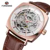 Nuevo Reloj Mecánico Semi-Automático de Acero para Hombre Forsining, Moda Casual Estilo Europeo y Americano, Hueco, Resistente al Agua