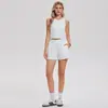Tops e Coletes Esportivos para Mulheres, Conjunto de Duas Peças para Yoga, Coletes de Treino para Corrida e Fitness, Conjuntos Casuais para Badminton e Tênis