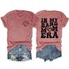 En mi era de madre de banda nota de amor cuello redondo moda manga corta estampado doble cara casual camiseta top mujeres