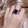 2023wish e-commerce transfronteiriço venda quente Novo anel de safira com diamante banhado a prata 925 anel de noivado europeu e americano