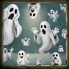 Decoración de Ambiente para Fiesta de Halloween Pegatinas para Ventana con Expresiones Peculiares, Pegatinas Estáticas 3D de Fantasma para Vidrio de Puertas