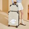 Nova bagagem de impressão vintage estudantes do sexo feminino mala de desenho animado homens mala trolley fofa caixa de senha durável atacado