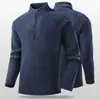 Nueva chaqueta informal de forro polar, ligera y transpirable, suéter de forro polar para correr para hombre de otoño e invierno, chaqueta sudadera de forro polar con media cremallera