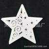 Venta al por mayor de fábrica de adornos creativos de madera blanca para árbol de Navidad, ángel hueco, caballo mecedor, estrella de cinco puntas, colgante decorativo artesanal