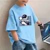 Camiseta de Manga Curta de Verão para Meninos 2026 Nova Marca Tendência Camiseta Moda Infantil Meia-Manga Top 100% Algodão para Crianças Maiores