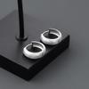 Pendientes chapados en plata 925 para hombre, de moda, sencillos, con nicho, anillo liso, para niños, pendientes para hombre, pendientes de plata, pendientes para el cuidado de los oídos de hombre.