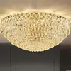 Lámpara de techo de arte de hierro de lujo ligero con cristal galvanizado para sala de estar, moderna, simple y elegante, luz de alta gama para dormitorio y vestíbulo de villa