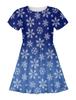 Falda Estampado Completo de Copos de Nieve Navideños Europeos y Americanos Impresión Digital 3D Transfronteriza Ropa Infantil Vestido de Princesa Vestido Casual