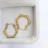 Pendientes Populares Irregulares Geométricos de Aguja Fina, Moda Nicho Estilo Lujo Ligero, Joyería de Pendientes de Bambú de Gama Alta y Versátil